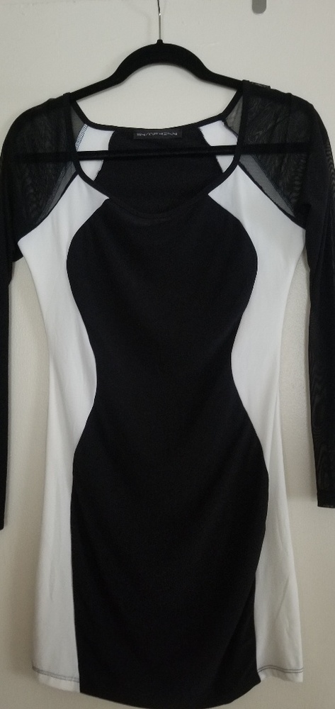 Black and white bodycon dress - Picture 1 of 2